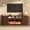 Walnut Brown, variant on Blotout Curved Reeded TV Stand, 86" Fireplace TV Stand for TVs up to 95" with 40" Electric Fireplace, Mid-Century Modern Entertainment Center with Sliding Doors, Natural Oak