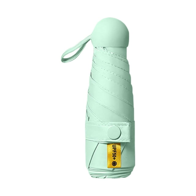 Paraguas plegable para mujer, resistente al viento, ligero, con protección solar para viajes. Verde