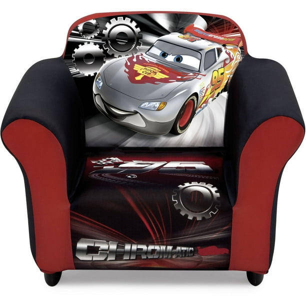 Disney Pixar Cars Kids Upholstered Chair with Sculpted Plastic Frame by Delta Children