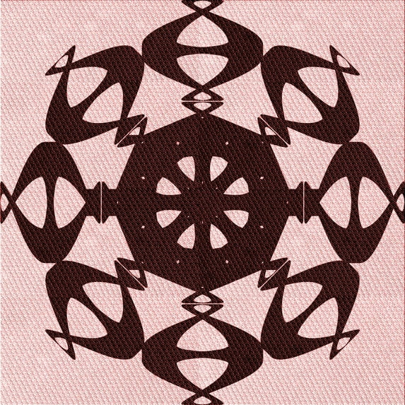 Ahgly Company Machine Washable Indoor Square Transitional Pink Area Rugs, 8' Square