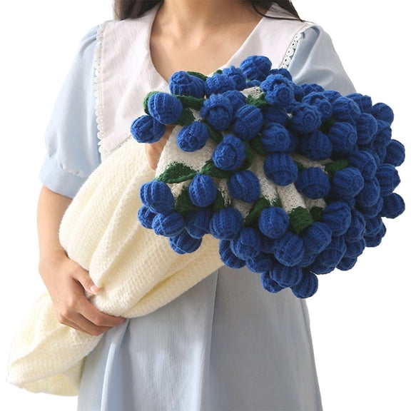 Crochet Rose Bouquet Blanket,Handmade Roses Flower Bouquet Blanket,Romantic Gift for Girlfriend,Mothers Day Valentine Wedding Anniversary Birthday,Finished