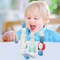 thumbnail image 4 of 16pcs Colorful Wood Stone Stacking Game Wooden Building Block Set Lightweight, 4 of 8