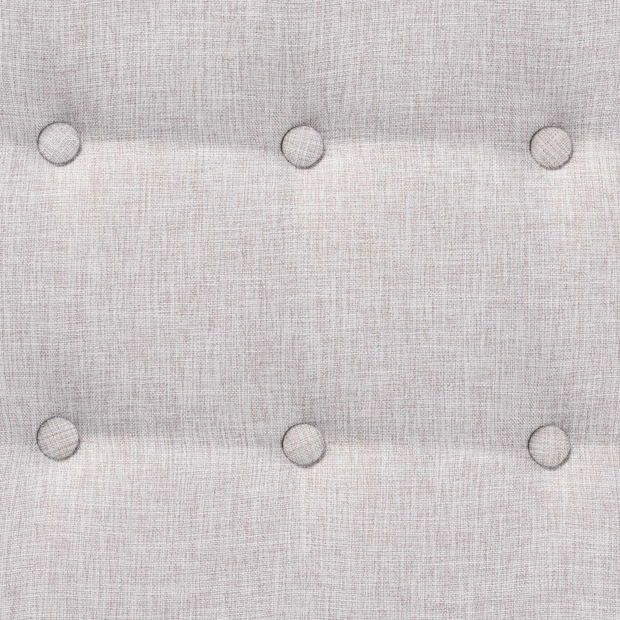 Baxton Studio Jeanine Japandi Greyish Beige Fabric and Walnut Brown Finished Wood Ottoman Footstool