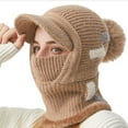 thumbnail image 2 of YOTQUSKI Winter Hat Scarf, Ear-protecting with Brim and Ear Flaps, Matching Hats Scarf Conjoined Knitted Hats, 2 of 5