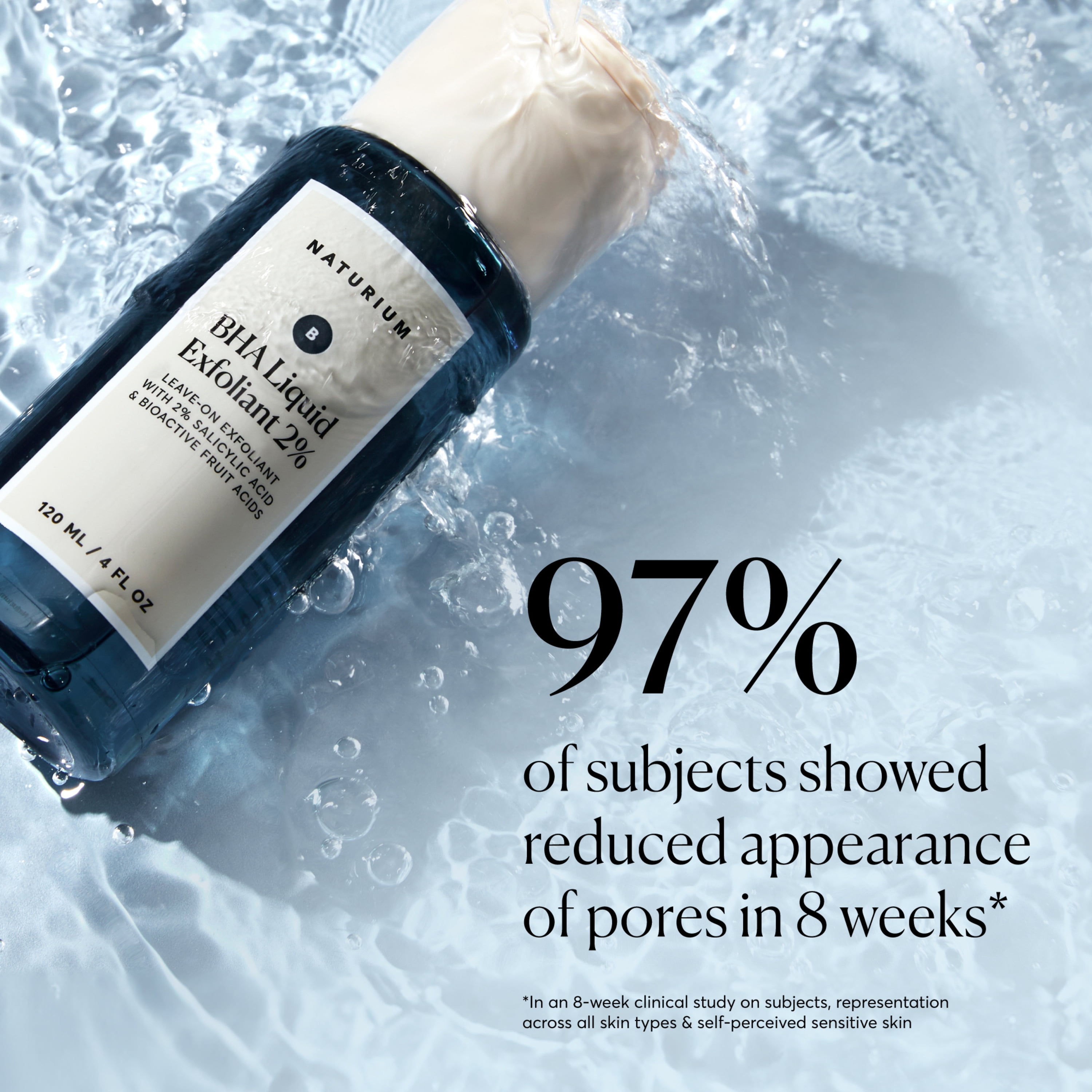 Naturium BHA Liquid Exfoliant 2% Exfoliating Pore Treatment, with Salicylic Acid & Bioactive Fruit Acids, 4 fl oz