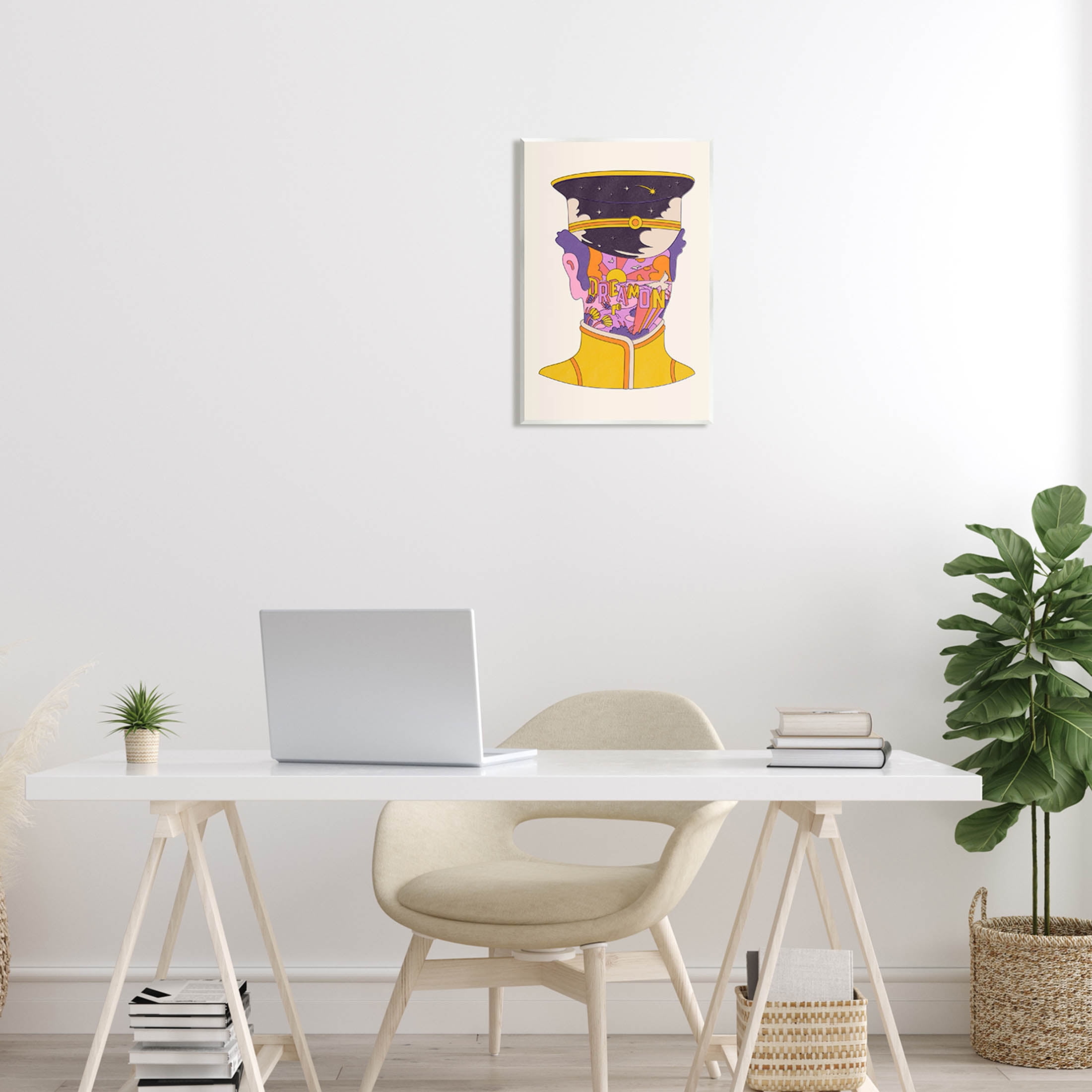 Stupell Industries Dream On Retro Face Typography Graphic Art Unframed Art Print Wall Art, Design by Matheus Lopes Castro