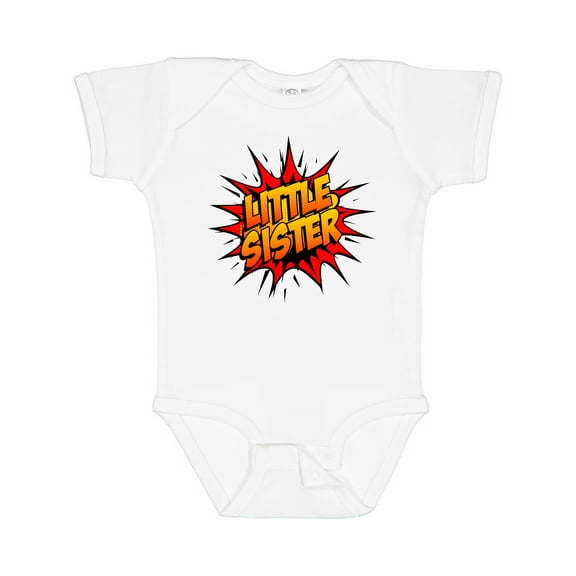 Inktastic Little Sister Super Hero Girls Baby Bodysuit