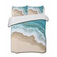 thumbnail image 2 of Quilts Twin XL Size, Turquoise Ocean Soft Comforter Bedding Set for Bed, Gradient Brown Shore Sandy Beach Abstract Lightweight Quilted Bedspread with Pillow Cover(2 Pieces) for All Season, 68x98 Inch, 2 of 6