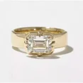 thumbnail image 3 of 2.0Ct Emerald Cut Simulated Diamond Solitaire Women's Engagement Ring 14k Yellow Gold Plated 925 Silver, 3 of 3