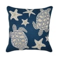 thumbnail image 2 of Liora Manne Marina Turtle And Stars Indoor Outdoor Decorative Pillow Navy, 2 of 5