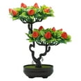 thumbnail image 2 of Árbol frutal artificial Bonsai Adorno de mesa Simulación realista y robusta en maceta Fresa, 2 of 9