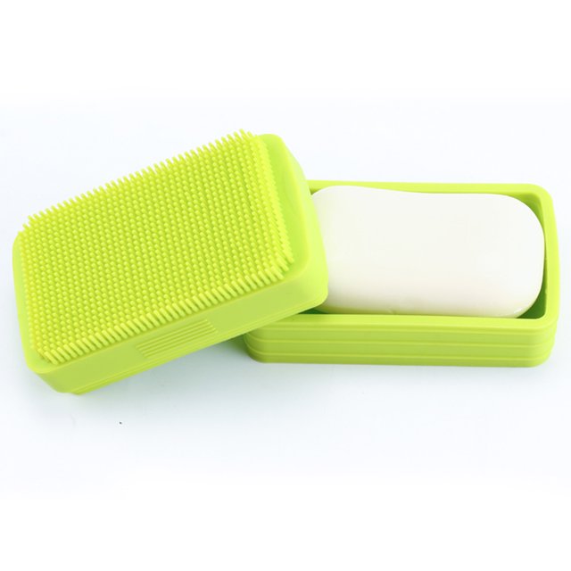 WEUVEB Home Soap Box De Silicona Resistente Para Jabón Con Sello A De Verde