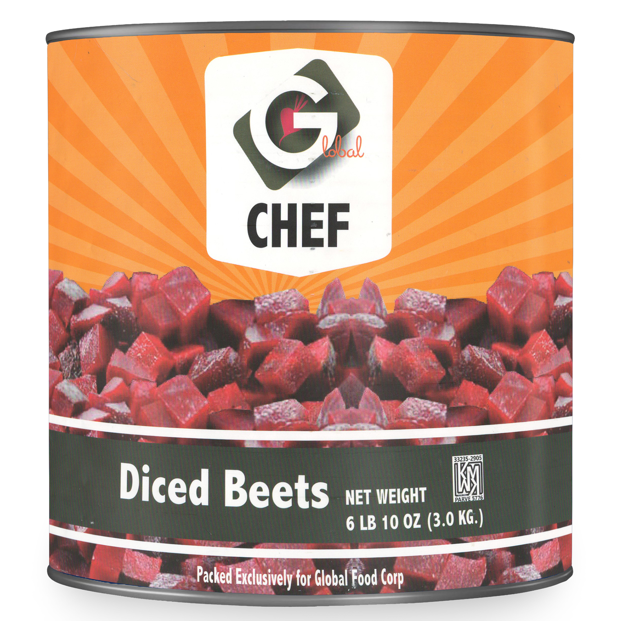 Global Chef Diced Beet In Water 6 lb 10 oz (3.0 kg) JUMBO size