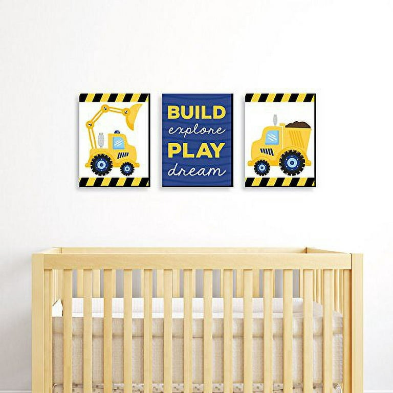 Playroom Wall Decal Under Construction, Boy Bedroom Vinyl Lettering,  Construction Theme Dump Truck Decoration, Nursery Gift for Baby Boy 