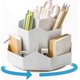 thumbnail image 1 of Rotating Desk Organizer with 9 Compartments, 360-Degree Swivel Pencil Holder, Stationery and Makeup Brush Storage Solution, 1 of 5
