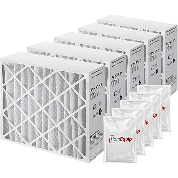 Honeywell Fc100a1037 Furnace Filters 20x25x4 Air Filter Replacement Merv 11 Filter Media With Homequip Disposal Bag 5 Pack Walmart Com