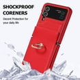 thumbnail image 3 of Elegante funda para Samsung Galaxy Z Flip4 con diseño plegable, soporte de anillo giratorio de 360 grados y respaldo magnético resistente al agua., 3 of 5
