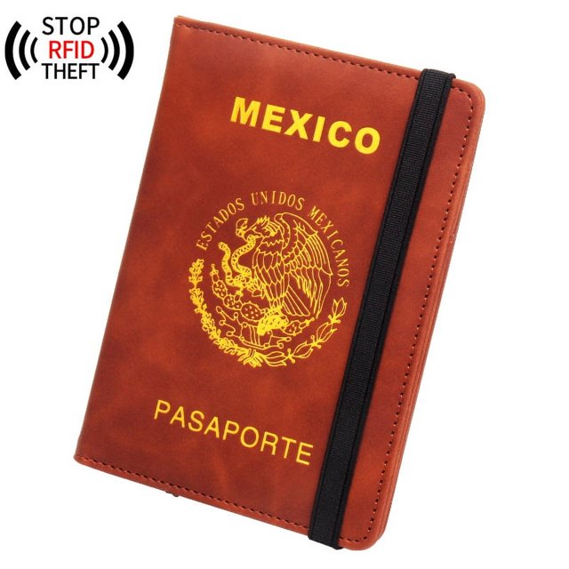 Porta licencia mexicana antimagnético RFID con banda elástica y posición multitarjeta, porta licencia, porta boletos