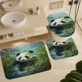thumbnail image 6 of Funny Cute Panda 4 Piece Shower Curtain Sets, Non-Slip Rugs, Toilet Lid Cover And Bath Mat, for Bathroom Decor Set, 72" X 72", 6 of 8