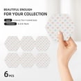 thumbnail image 3 of XMXY Drink Coasters with Holder for Coffee Table, Lines Love Splicing Absorbent Ceramic Cups Coaster Sets 6 Pack, 4 Inches Hexagon, 3 of 9