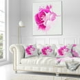 thumbnail image 3 of Designart Bright Pink Rose Flower Watercolor - Flowers Throw Pillowwork - 16x16, 3 of 5