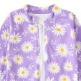 thumbnail image 2 of Baby Girl Swimsuit Long Sleeve Colorful Floral with Full Zip Rash Guard Girls' Swimwear Purple 2-3 Years, 2 of 5