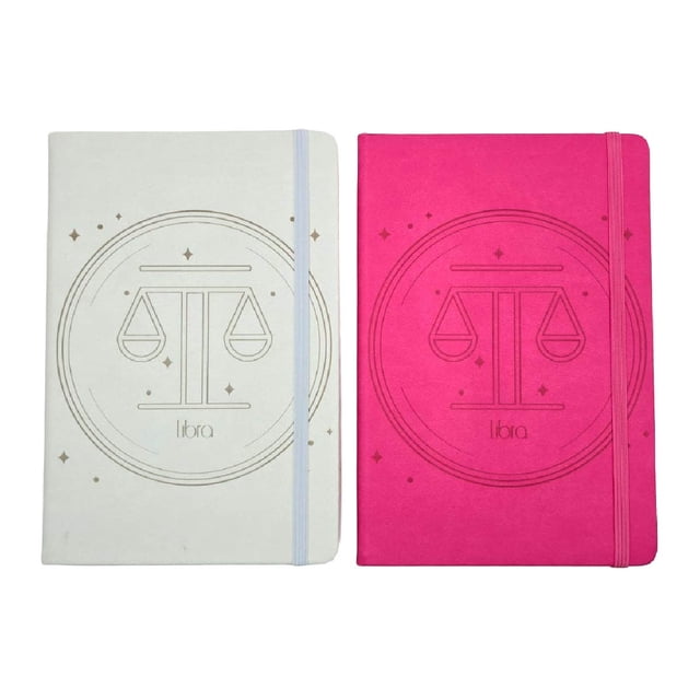 Set De 2 Libretas Libra Blanco Y Rosa