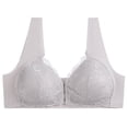 thumbnail image 2 of NSLGXD Wireless Lace Bralettes for Women Front Closure Wide Straps Soft Seamless Bras Comfort Support Everyday Wirefree BraM-5XL, 2 of 9