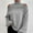 Gray, variant on Blmnix Ladies Off The Shoulder Plus Size Sweaters Long Sleeve Turtleneck Black Fashion Clothing