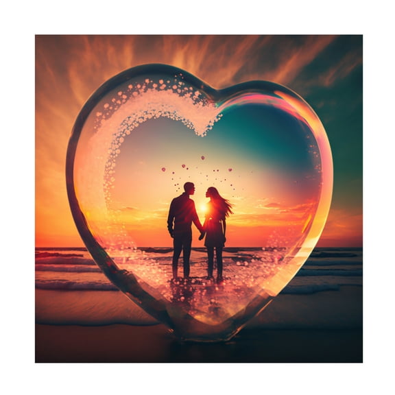 Canvas Wall Art - Ray Heere 'Love Is In The Air 14' Wall Art for Living Room, Bedroom, or Office Décor by Trademark Fine Art - 14 x 14 Inches