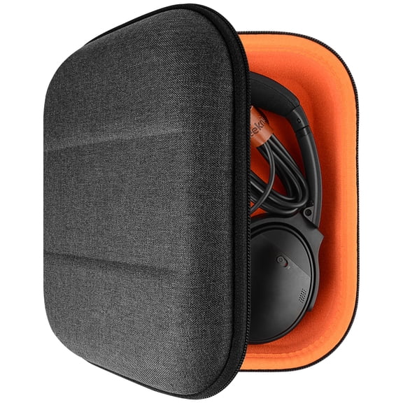 Geekria Shield Headphones Case Compatible with Boses QuietComfort 35 II Gaming Headset, QC35, Replacement Hard Shell Travel Carrying Bag with Cable Storage (Dark Grey)