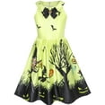 thumbnail image 1 of Girls Dress Halloween Witch Bat Pumpkin Costume Halter Dress 7, 1 of 8