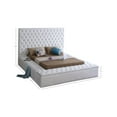 thumbnail image 3 of Meridian Furniture Bliss Solid Wood Tufted Velvet Queen Bed in White, 3 of 9