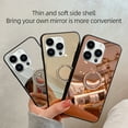 thumbnail image 2 of Allytech Mirror Case for iPhone 14 Pro Max for Girls Women Makeup, Bling Rhinestone Ring Holder Finger Grip Kickstand Cover, Full Body Protection Precise Cutouts Shockproof Case - Silver, 2 of 10