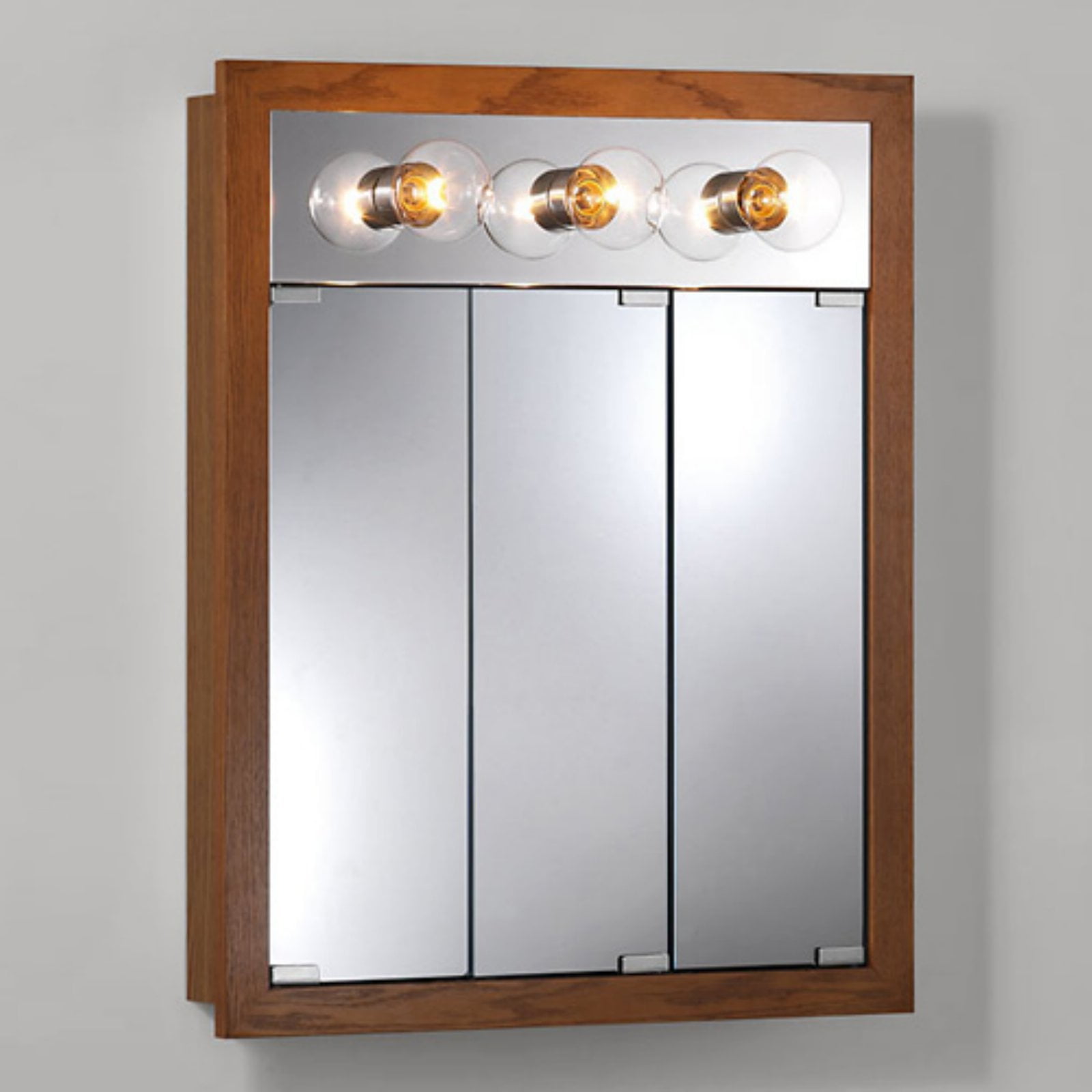 Jensen Medicine Cabinet Granville Tri-View 3-Light 24W x 30H in. Surface Mount Medicine Cabinet