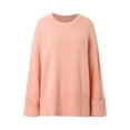 thumbnail image 4 of RMGVDSD Women's Oversized Sweater Crewneck Long Sleeve Oversized Fuzzy Knit Warm Pullover Sweater Top Solid Color Soft Sweater Fashion Outfit /Pink, 4 of 8