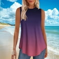 thumbnail image 2 of CYRBOKO Women's Tank Tops, Vacation Crew Neck Summer Soft Sleeveless Shirts Wine Size M, 2 of 7