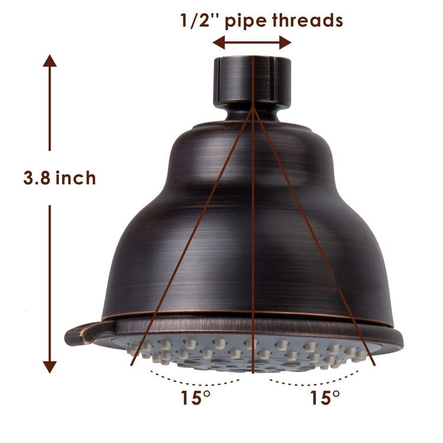 High Pressure Shower Head with Shower Arm - 5 Function Rain Shower Head - Comfortable Shower Experience Even at Low Water Flow - Oil-Rubbed Bronze