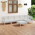 thumbnail image 1 of vidaXL 6 Piece Garden Lounge Set Solid Pinewood White, 1 of 5