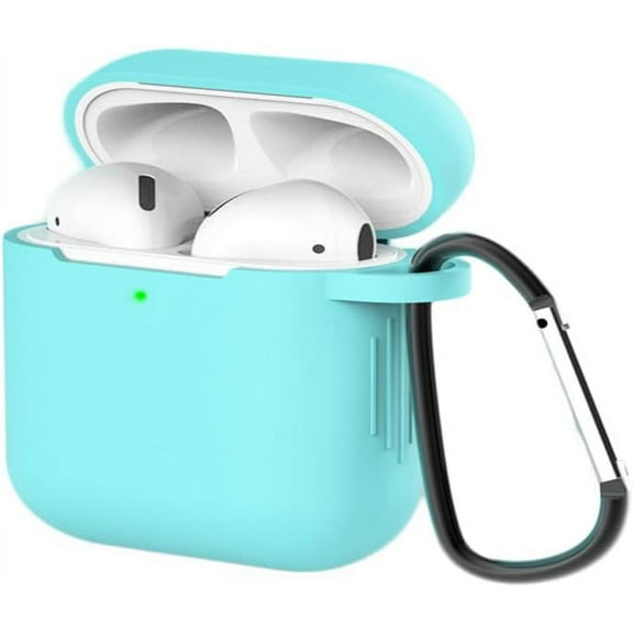 Silicone Case Cover for Airpods 3rd Gen with Carabiner,Protective Soft TPU Skin Case Waterproof Shockproof Cover [Front LED Visible] Compatible with Apple AirPods 3rd(Mint Green)