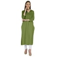 thumbnail image 5 of Phagun Indo WesternSolid Kurti For Women's V-Neck W/ Side Slit Indian Traditional Wear, 5 of 7
