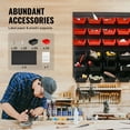 thumbnail image 5 of Wall Mounted Parts Organizer 48 Bin Rack System - Garage Storage Bins for Tools, Screws, Nuts, Bolts, Crafts - Black & Red Plastic Parts Storage, 5 of 6
