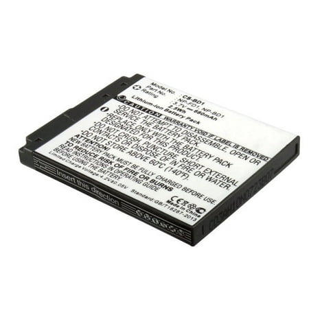 Replacement Battery for Cyber-shot DSC-T70/S Cyber-shot DSC-T70/W Cyber-shot DSC-T700 Cyber-shot DSC-T700/H Cyber-shot DSC-T700/N Cyber-shot DSC-T700/P NP-BD1 NP-FD1 3.7V/680mAh