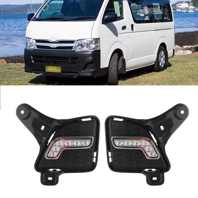 Un par de luces de circulación diurna y faros antiniebla adecuados para Toyota Hiace 2010-2013-