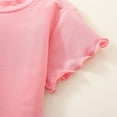 thumbnail image 6 of Feancey Toddler Girls Summer Tops Ribbed Knit Casual Kids T Shirts Ruffle Short Sleeve Crewneck Cute Tees Solid Color Tshirt Holiday Gifts Pink 6 Years, 6 of 10