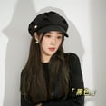 thumbnail image 1 of LinYooLi Japanese Short Brimmed Beret For Women In Spring And Autumn, With A Large Head Circumference And A Retro Cloud Hat That Shows Off The Face, Small Painter, And Children's Hat, 1 of 9