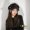 Cloud Hat Black, variant on Japanese Short Brimmed Beret For Women In Spring And Autumn, With A Large Head Circumference And A Retro Cloud Hat That Shows Off The Face, Small Painter, And Children's Hat
