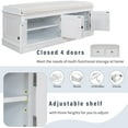 thumbnail image 3 of Aukfa Storage Bench with 4 Doors and Adjustable Shelves - Shoe Bench with Removable Cushion for Living Room - White, 3 of 8