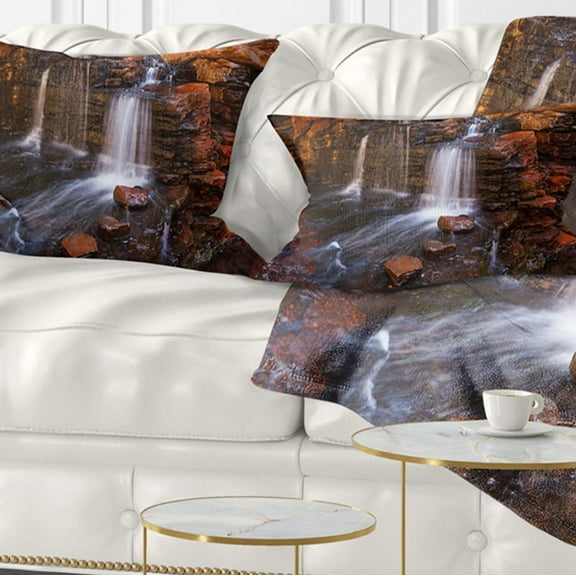 Designart 12" x 20" Red Polyester Throw Pillow