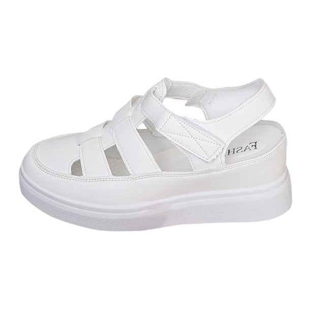 Bmisegm 2024 Summer Women's Wedge Heel Thick Sole with Elevated Hollow Out Fashion Sports Sandals Womens Sandals Summer White 8